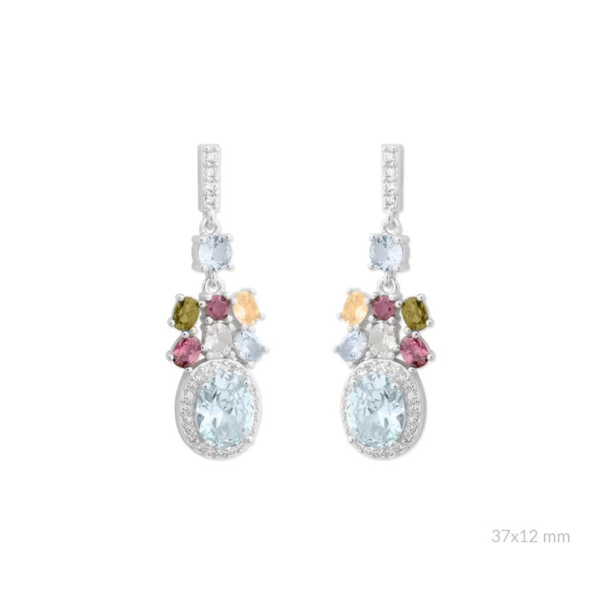 Pendientes de Plata de Ley con circonitas