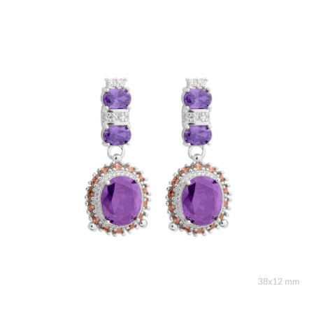 Pendientes de Plata de Ley con circonitas