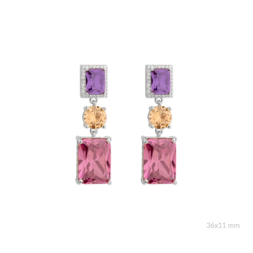 Pendientes de Plata de Ley con circonitas