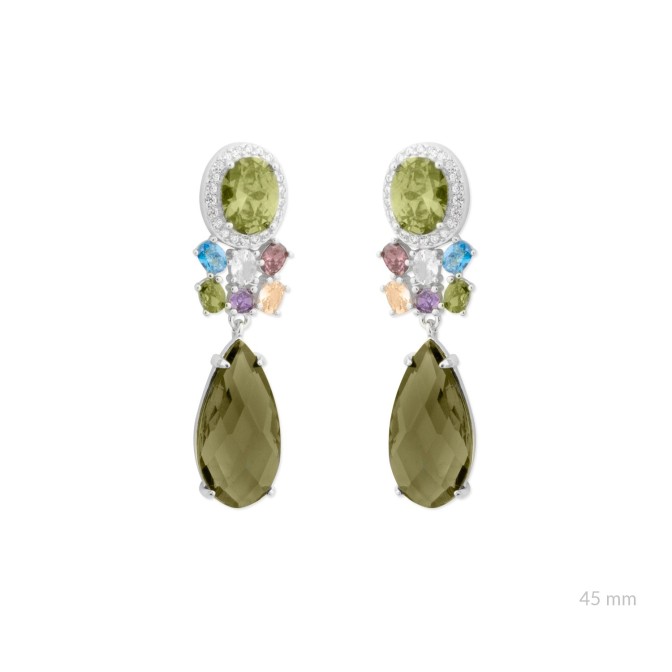 Pendientes de Plata de Ley con circonitas