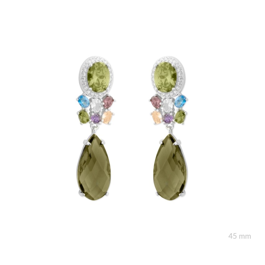 Pendientes de Plata de Ley con circonitas