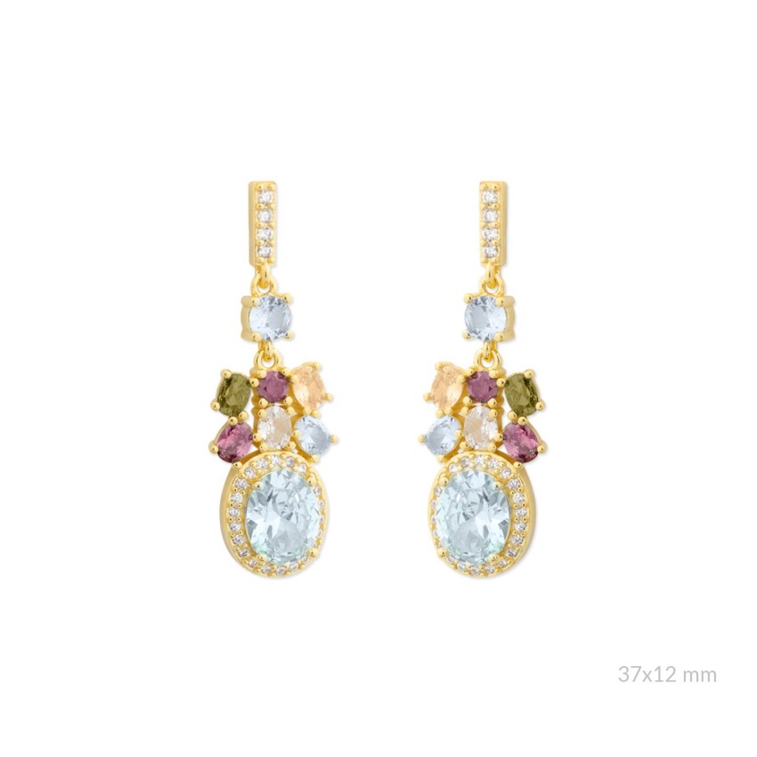 Pendientes de Plata de Ley con circonitas