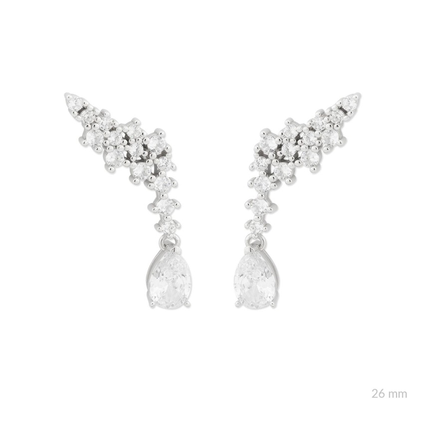 Pendientes de Plata de Ley con circonitas | Trepador