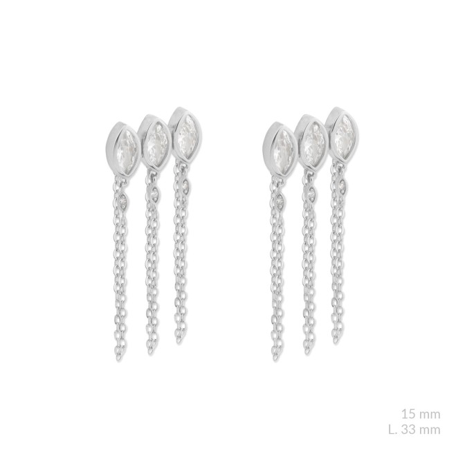 Pendientes de Plata de Ley con circonitas