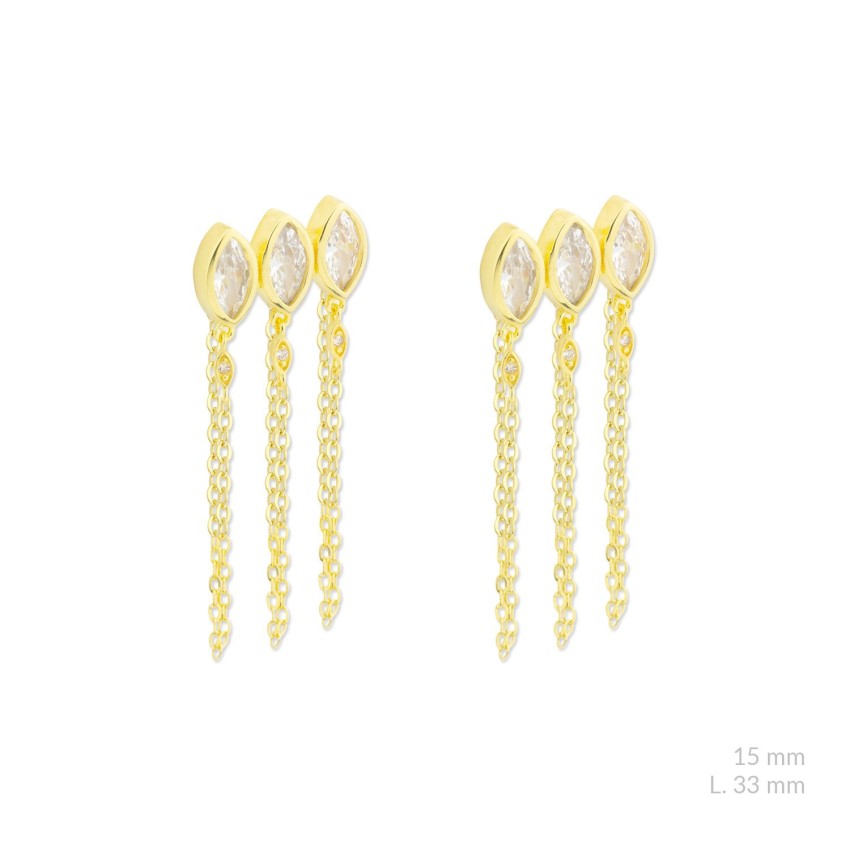 Pendientes de Plata de Ley con circonitas