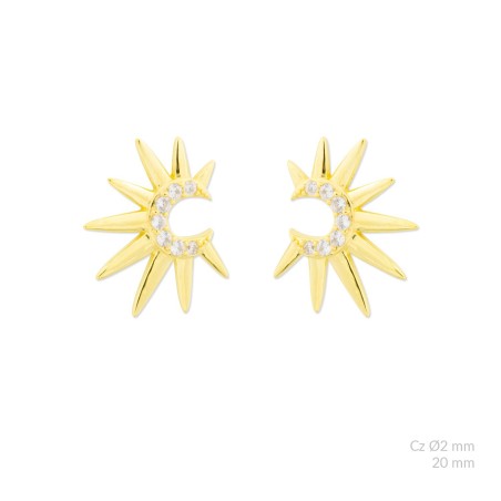 Pendientes de Plata de Ley con circonitas