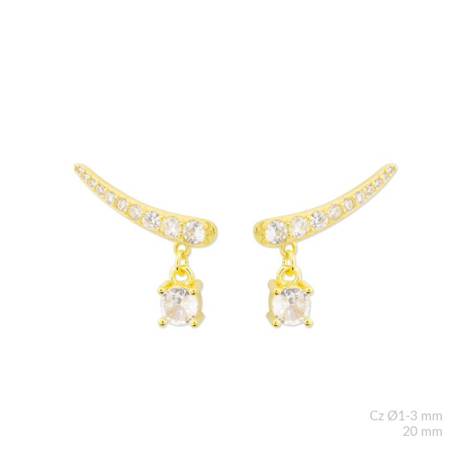 Pendientes de Plata de Ley con circonitas