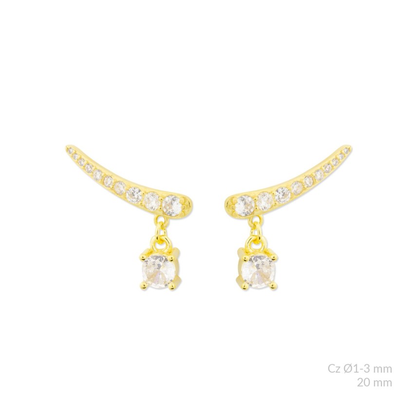 Pendientes de Plata de Ley con circonitas