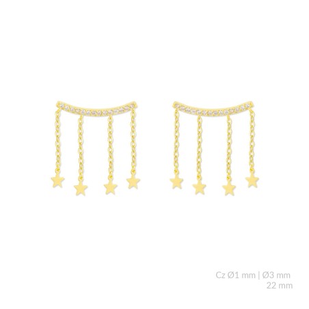 Pendientes de Plata de Ley con circonitas