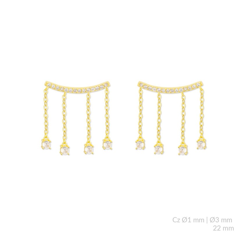 Pendientes de Plata de Ley con circonitas