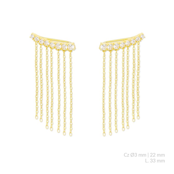 Pendientes de Plata de Ley con circonitas