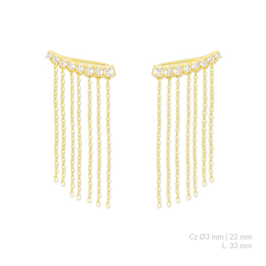 Pendientes de Plata de Ley con circonitas