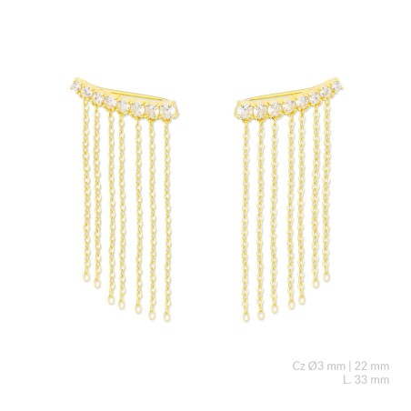 Pendientes de Plata de Ley con circonitas