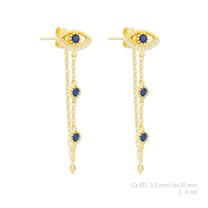 Pendientes de Plata de Ley con circonitas