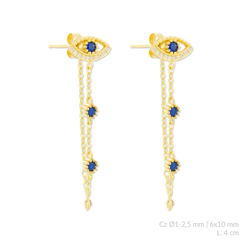 Pendientes de Plata de Ley con circonitas