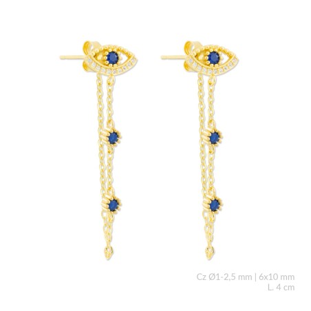 Pendientes de Plata de Ley con circonitas