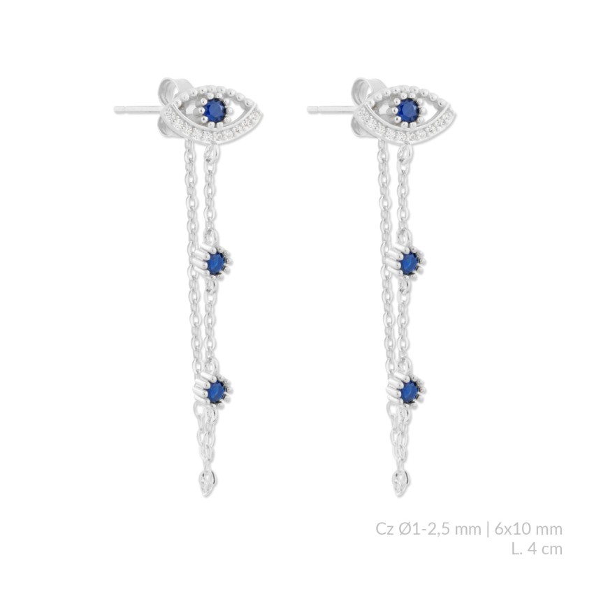 Pendientes de Plata de Ley con circonitas