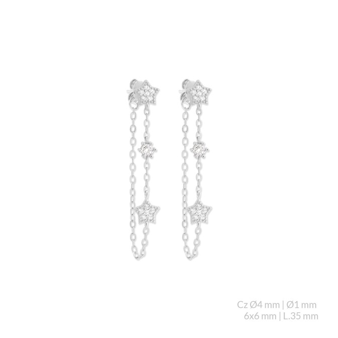 Pendientes de Plata de Ley con circonitas