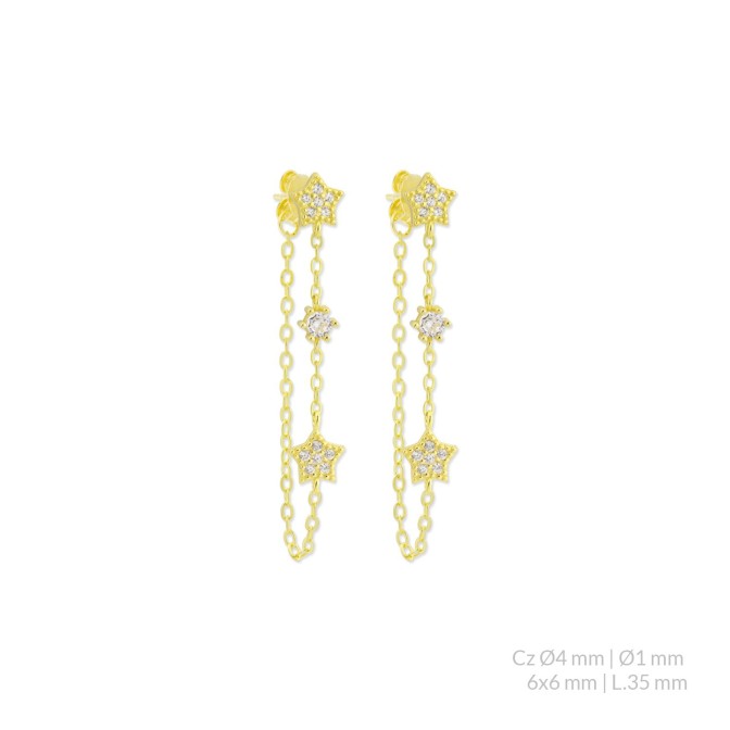 Pendientes de Plata de Ley con circonitas