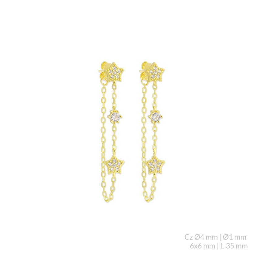 Pendientes de Plata de Ley con circonitas