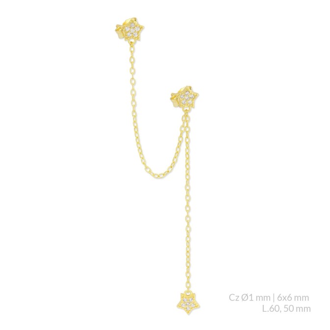 Pendiente de Plata de Ley con circonitas