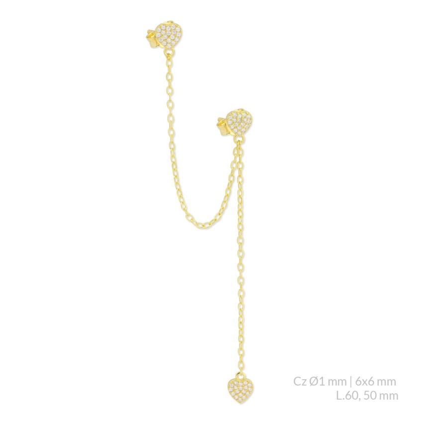 Pendiente de Plata de Ley con circonitas