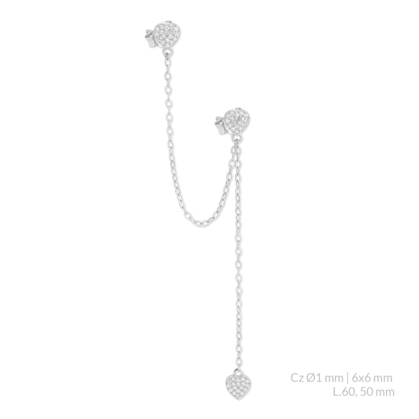 Pendiente de Plata de Ley con circonitas