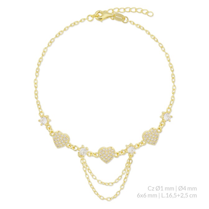 Pulsera de Plata de Ley con circonitas