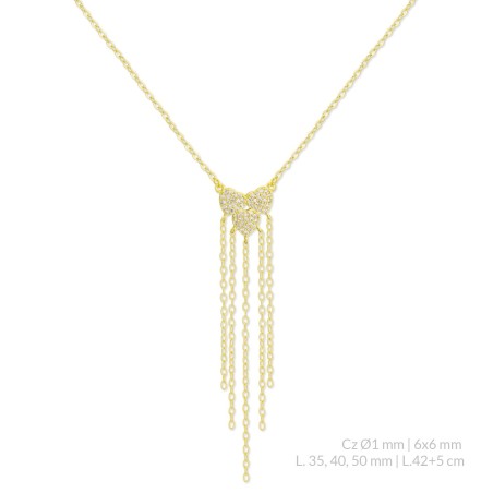 Gargantilla de Plata de Ley con circonitas