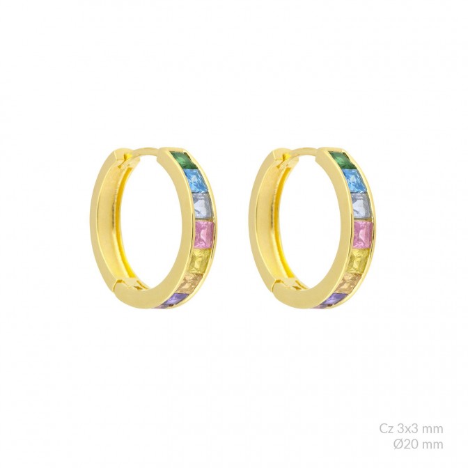 Pendientes de Plata de Ley con circonitas