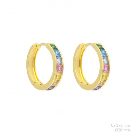 Pendientes de Plata de Ley con circonitas