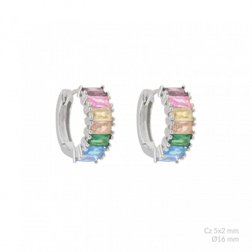 Pendientes de Plata de Ley con circonitas