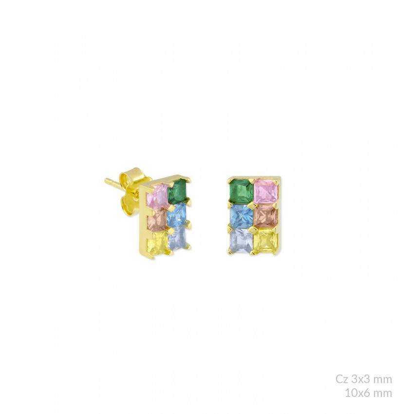 Pendientes de Plata de Ley con circonitas