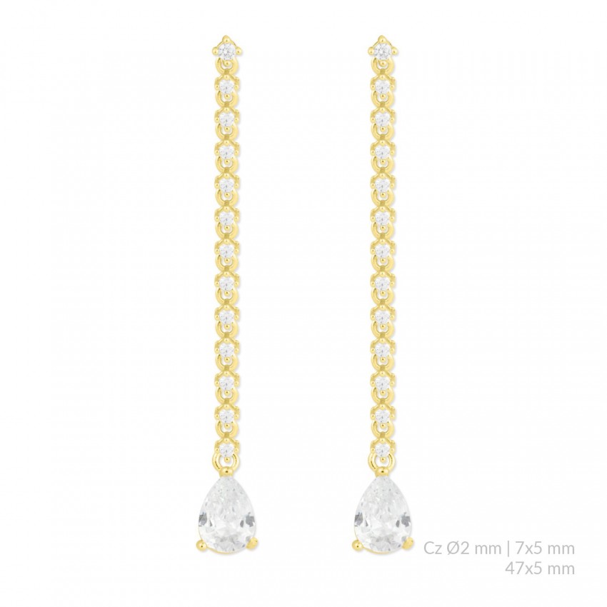 Pendientes de Plata de Ley con circonitas