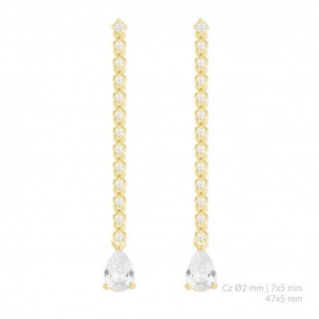 Pendientes de Plata de Ley con circonitas