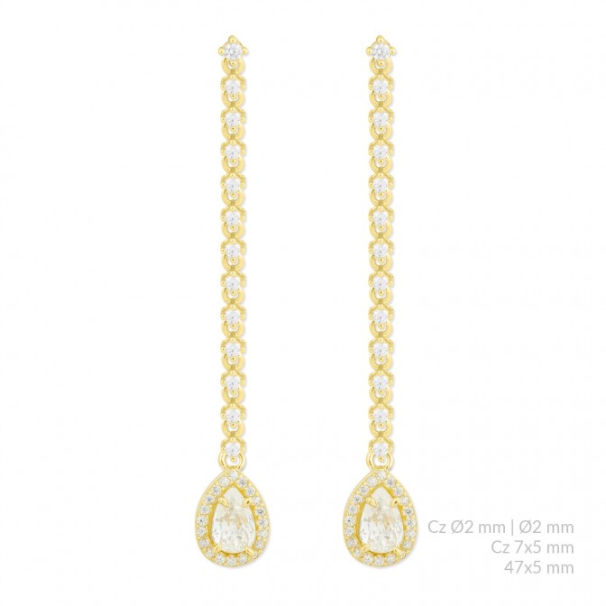 Pendientes de Plata de Ley con circonitas