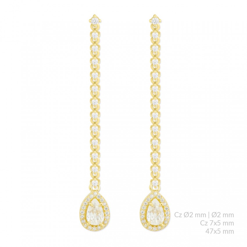 Pendientes de Plata de Ley con circonitas