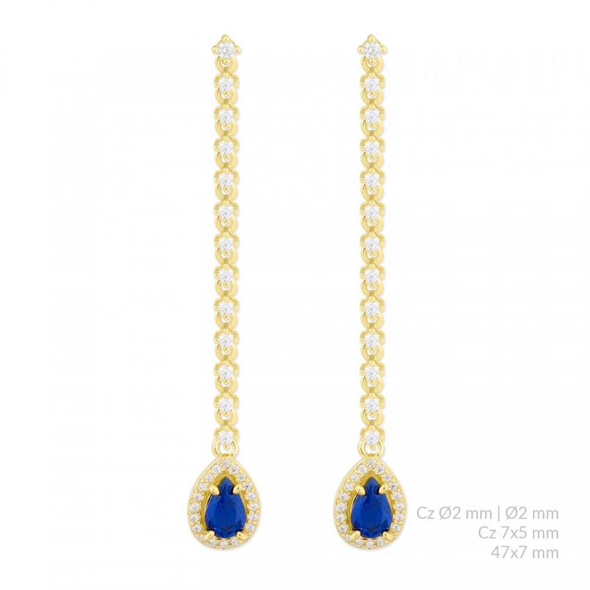 Pendientes de Plata de Ley con circonitas