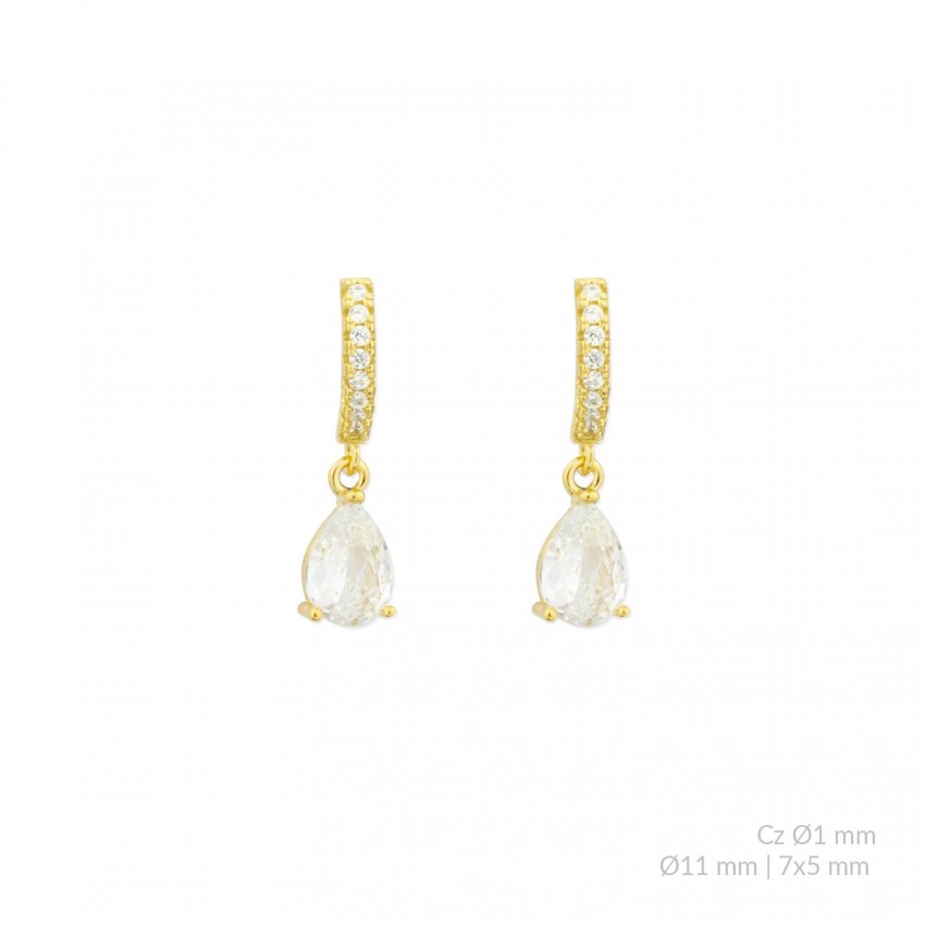 Pendientes de Plata de Ley con circonitas