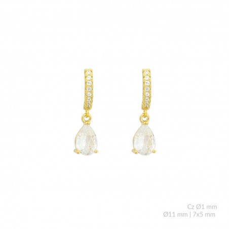 Pendientes de Plata de Ley con circonitas