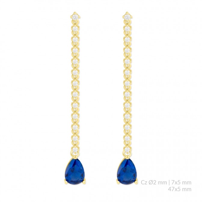 Pendientes de Plata de Ley con circonitas