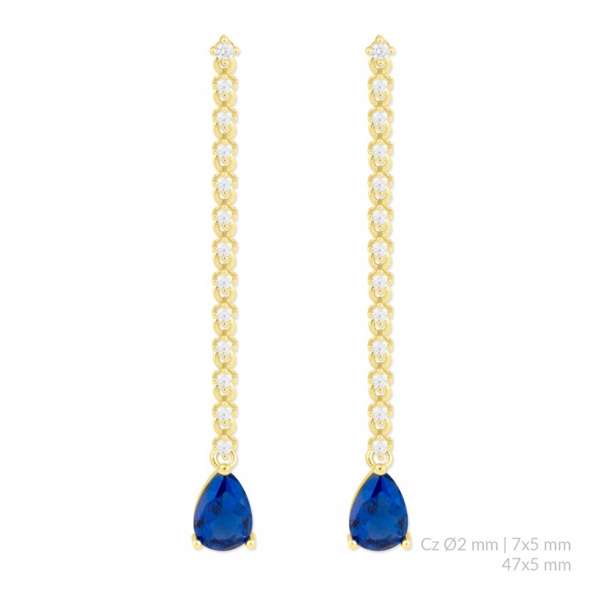 Pendientes de Plata de Ley con circonitas