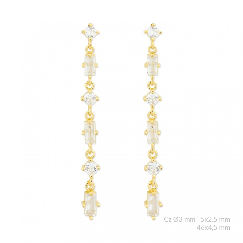 Pendientes de Plata de Ley con circonitas