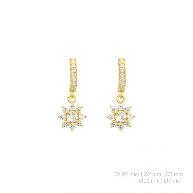 Pendientes de Plata de Ley con circonitas