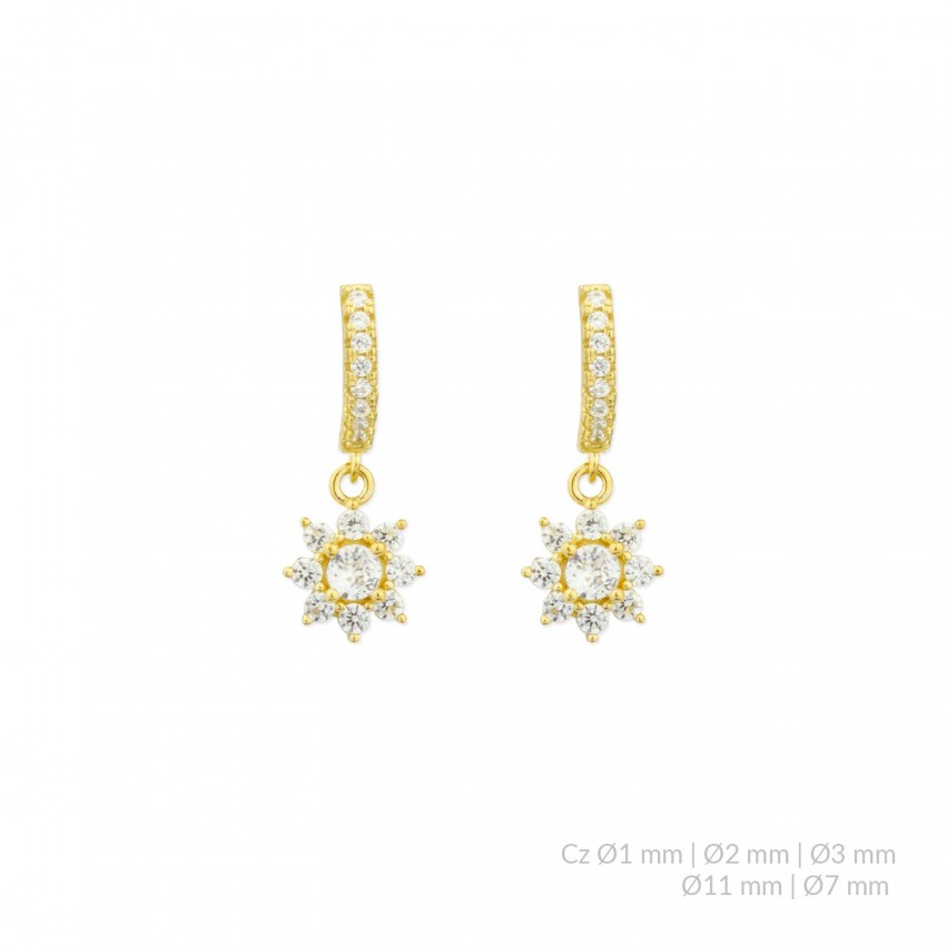 Pendientes de Plata de Ley con circonitas