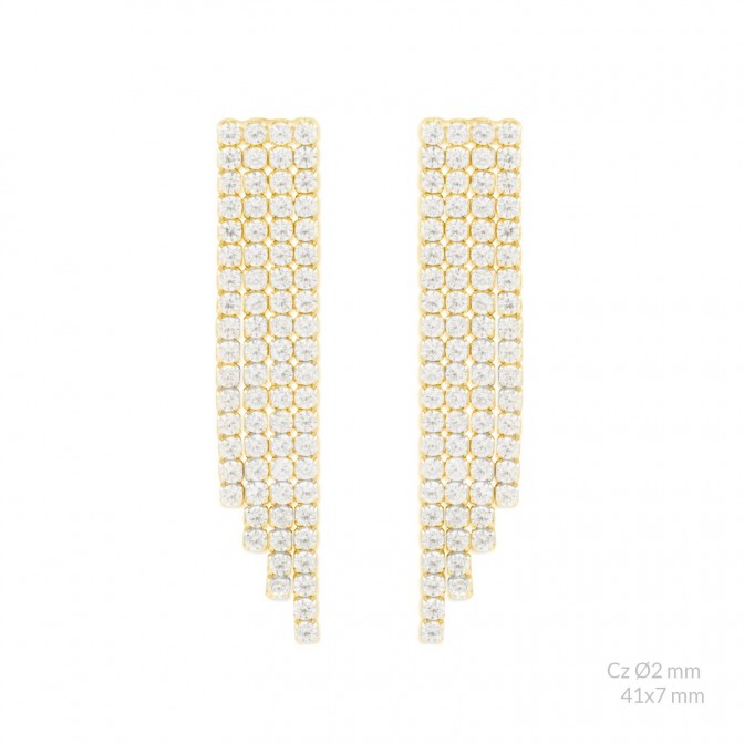 Pendientes de Plata de Ley con circonitas