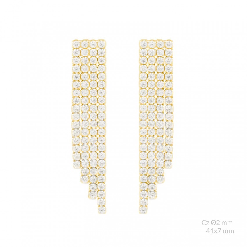 Pendientes de Plata de Ley con circonitas