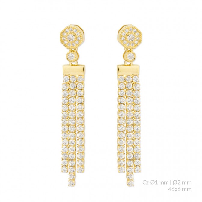 Pendientes de Plata de Ley con circonitas