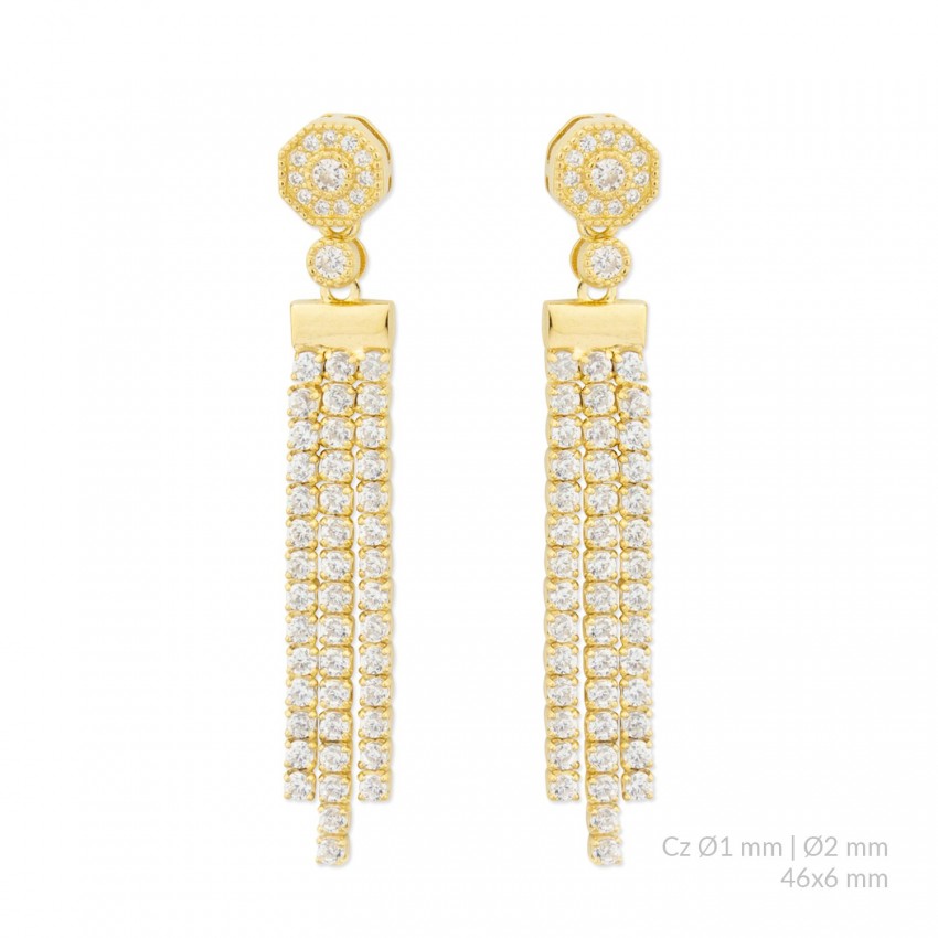 Pendientes de Plata de Ley con circonitas