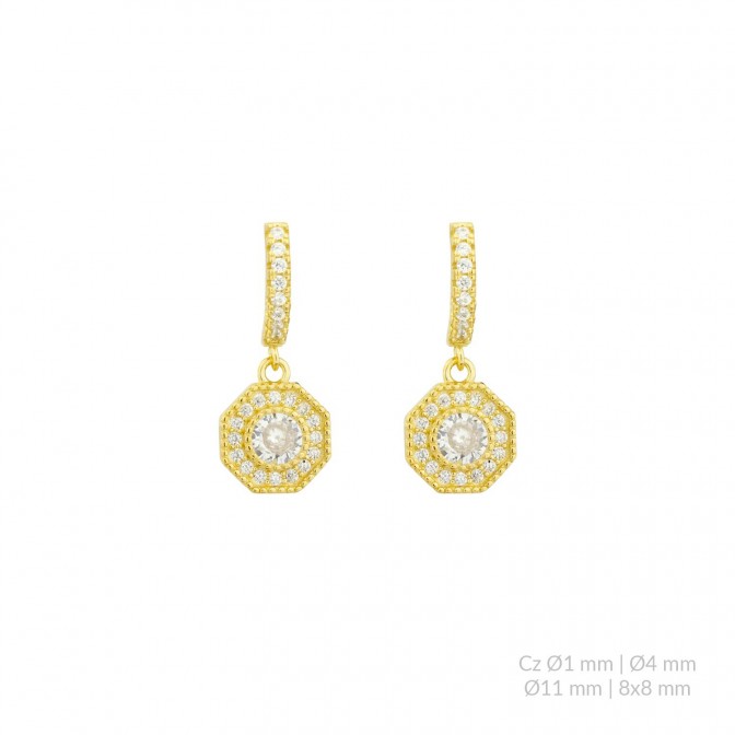 Pendientes de Plata de Ley con circonitas